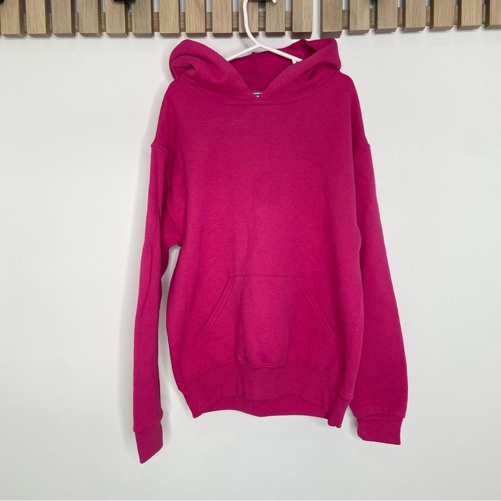 Jerzees Hot Pink Hooded Sweatshirt Size Youth Medium
